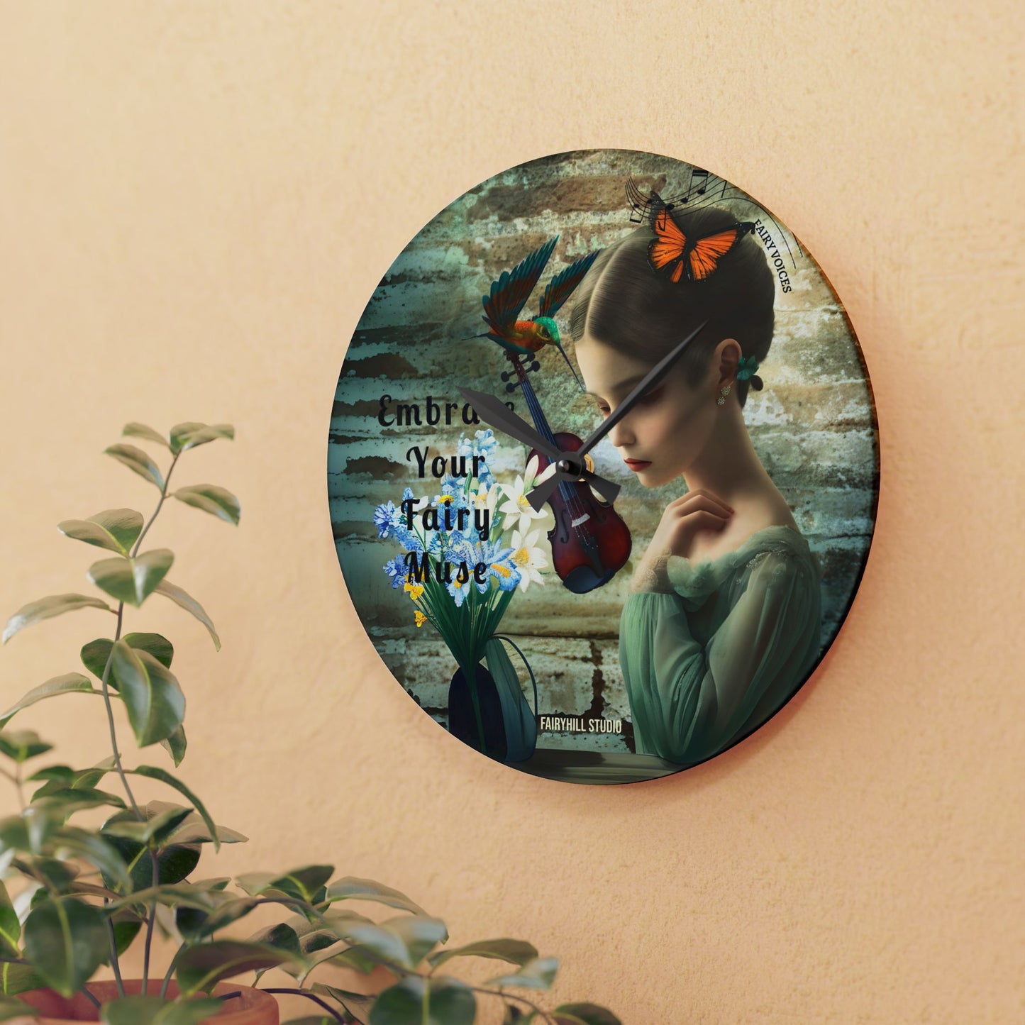 Wall Clock - Embrace your Fairy Muse Art Design