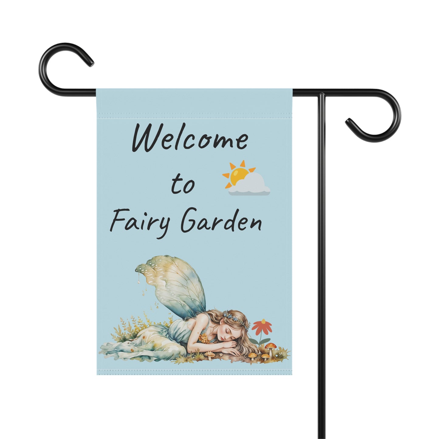 Whimsical Fairy Garden Banner - Welcome to Our Fairy Garden Outdoor Decor