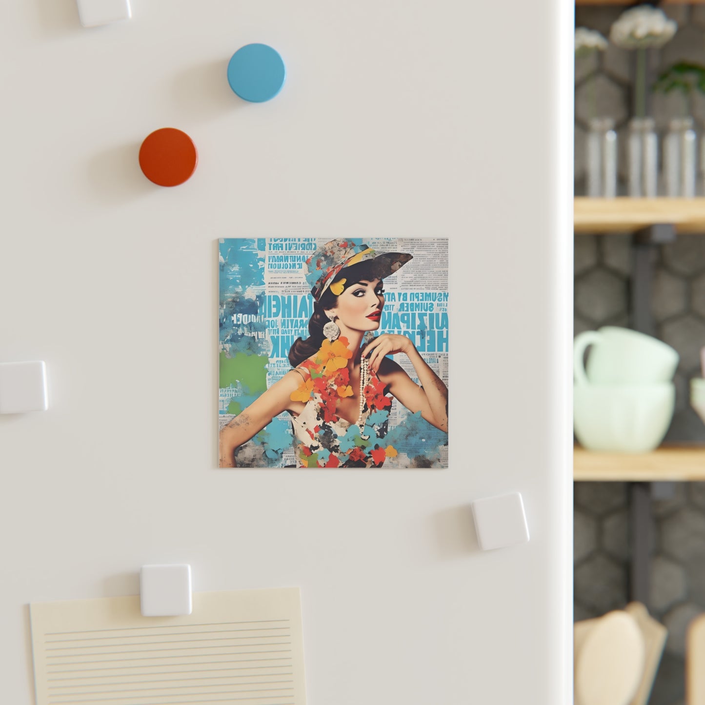 Square Magnet lovely girl