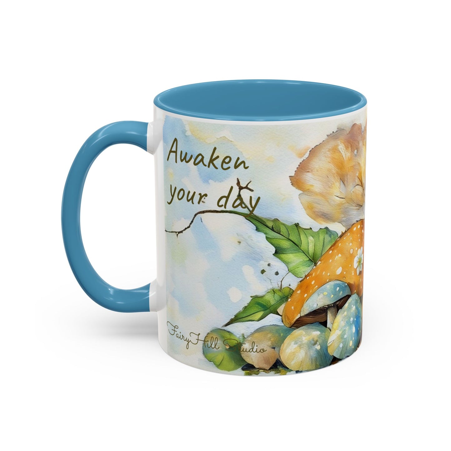Mug Fairy Angel Blessing Flowers Watercolor Accent Coffee Mug 11 & 15oz