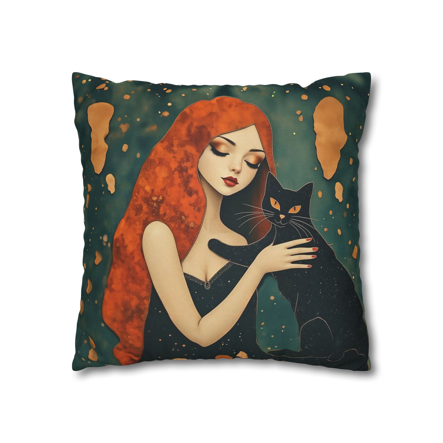 Elegant Cat Art Pillowcase | Decorative Cushion Cover, Home Decor, Gift Idea, Bohemian Style, Christmas Decoration