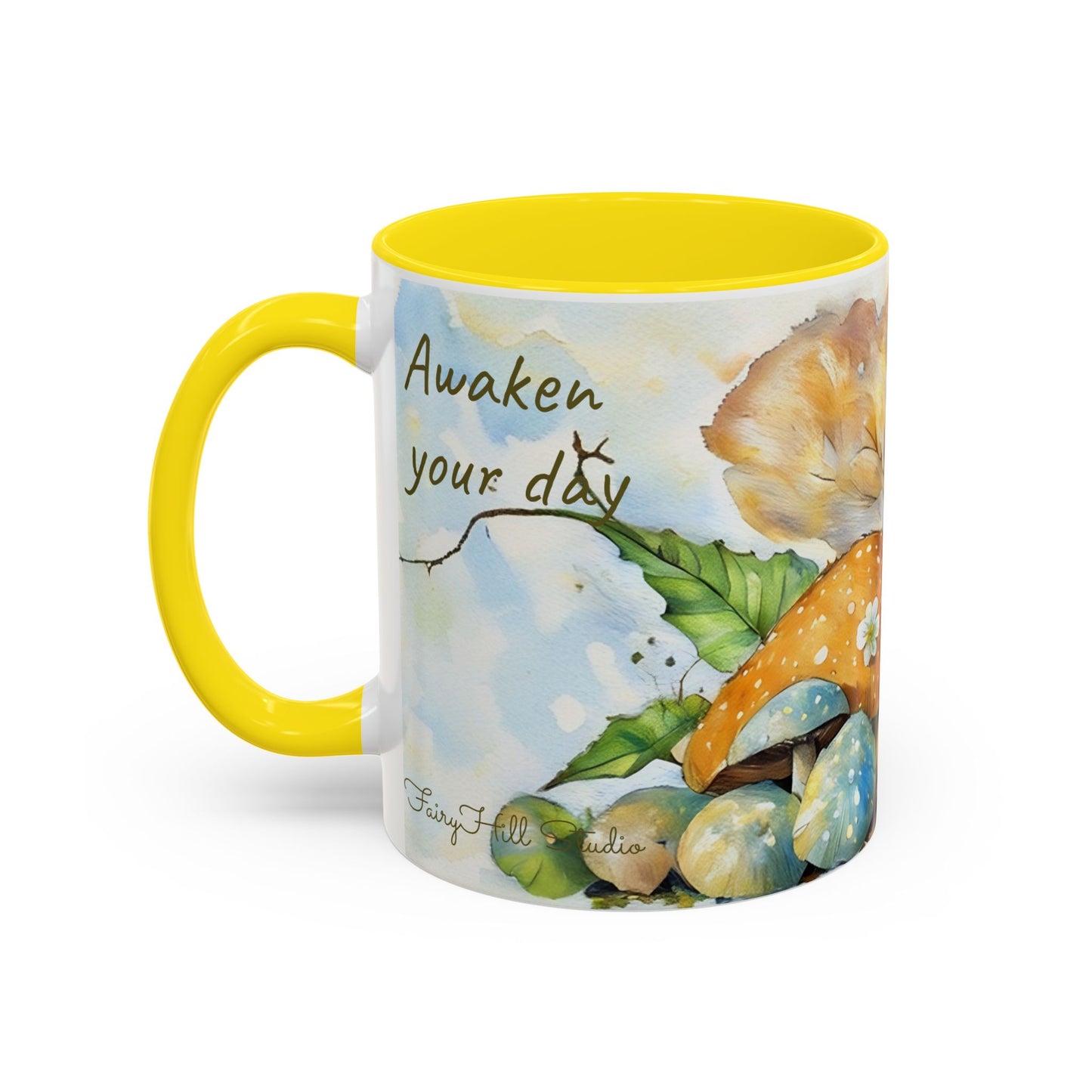 Mug Fairy Angel Blessing Flowers Watercolor Accent Coffee Mug 11 & 15oz