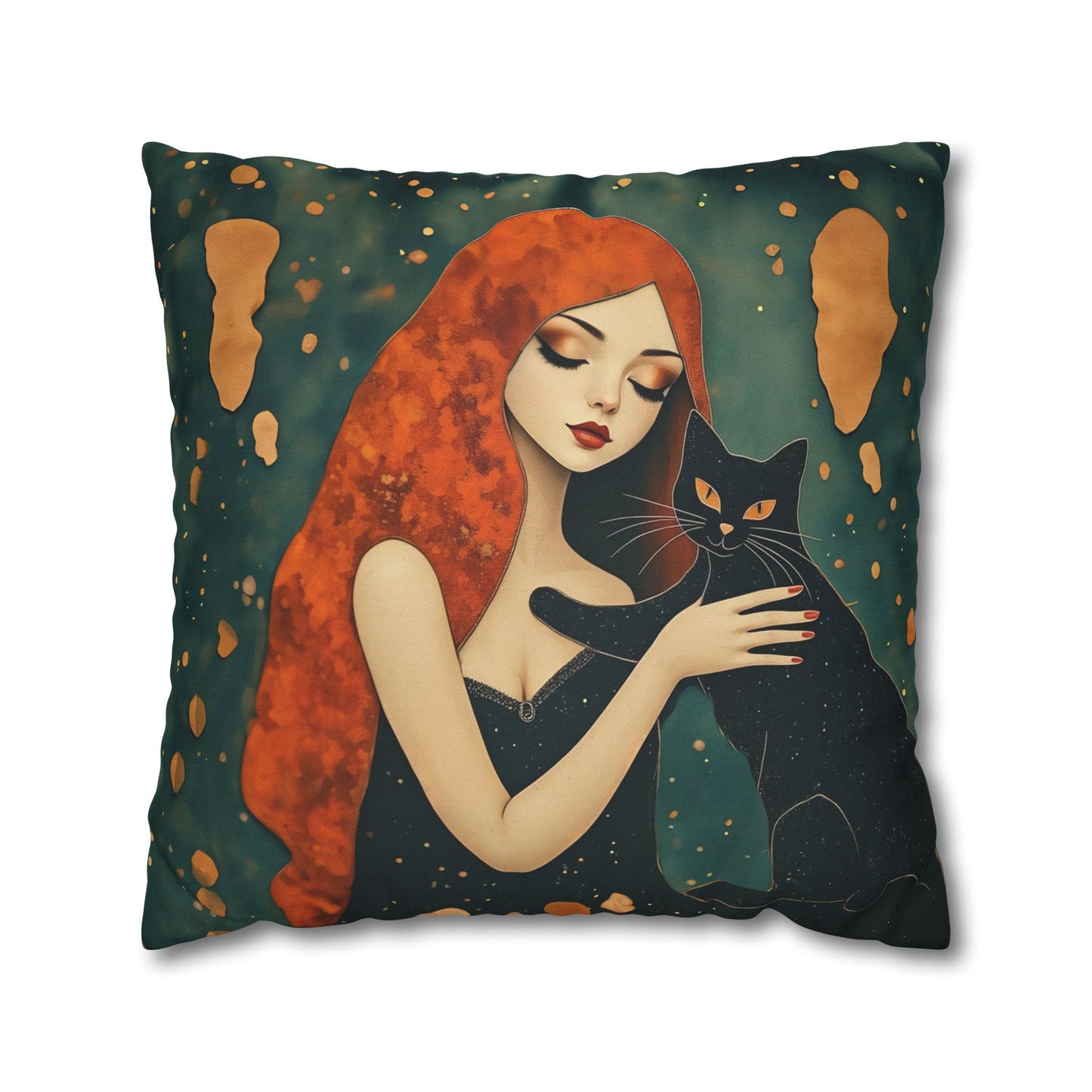 Elegant Cat Art Pillowcase | Decorative Cushion Cover, Home Decor, Gift Idea, Bohemian Style, Christmas Decoration