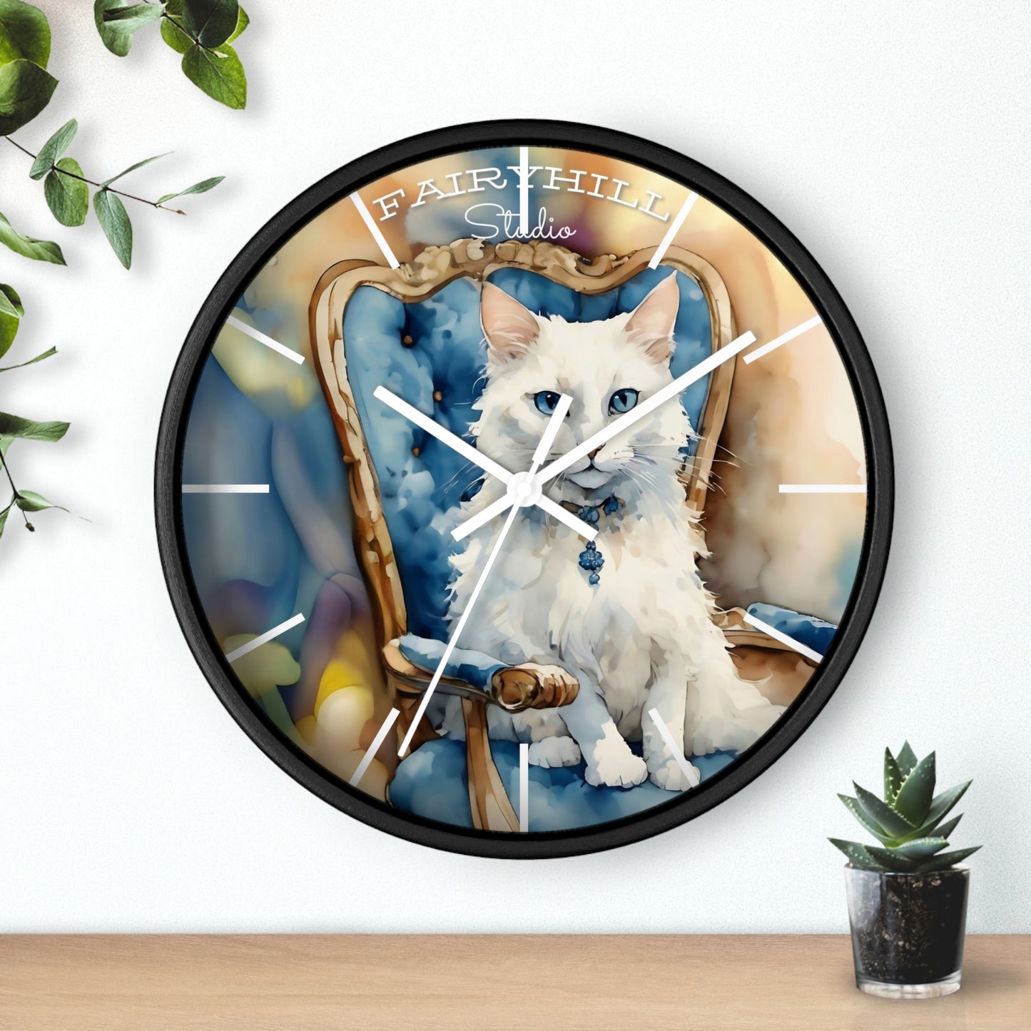 Cat Art Wall Clock
