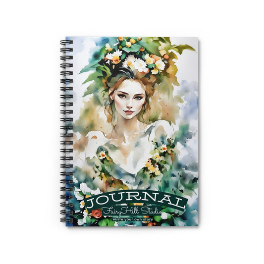 Art Journal Notebook - Girl with Flowers