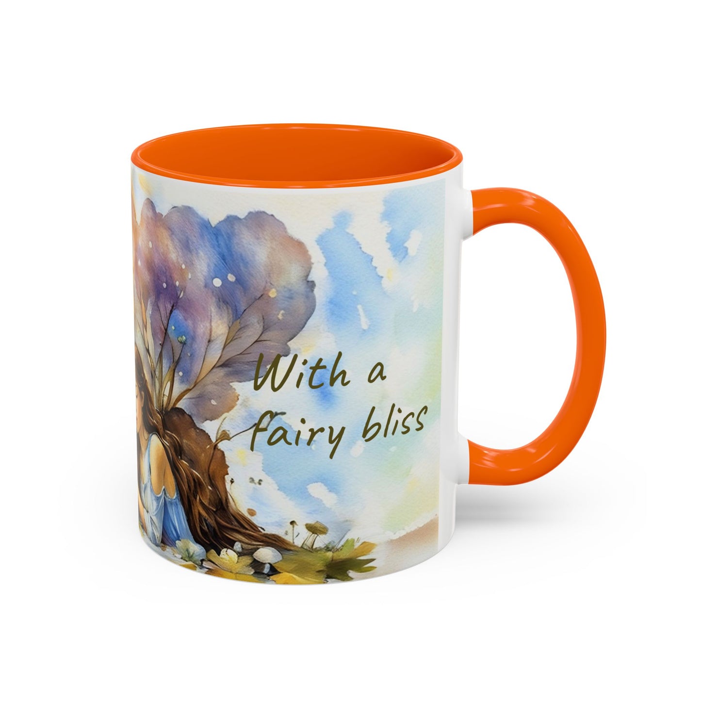 Mug Fairy Angel Blessing Flowers Watercolor Accent Coffee Mug 11 & 15oz