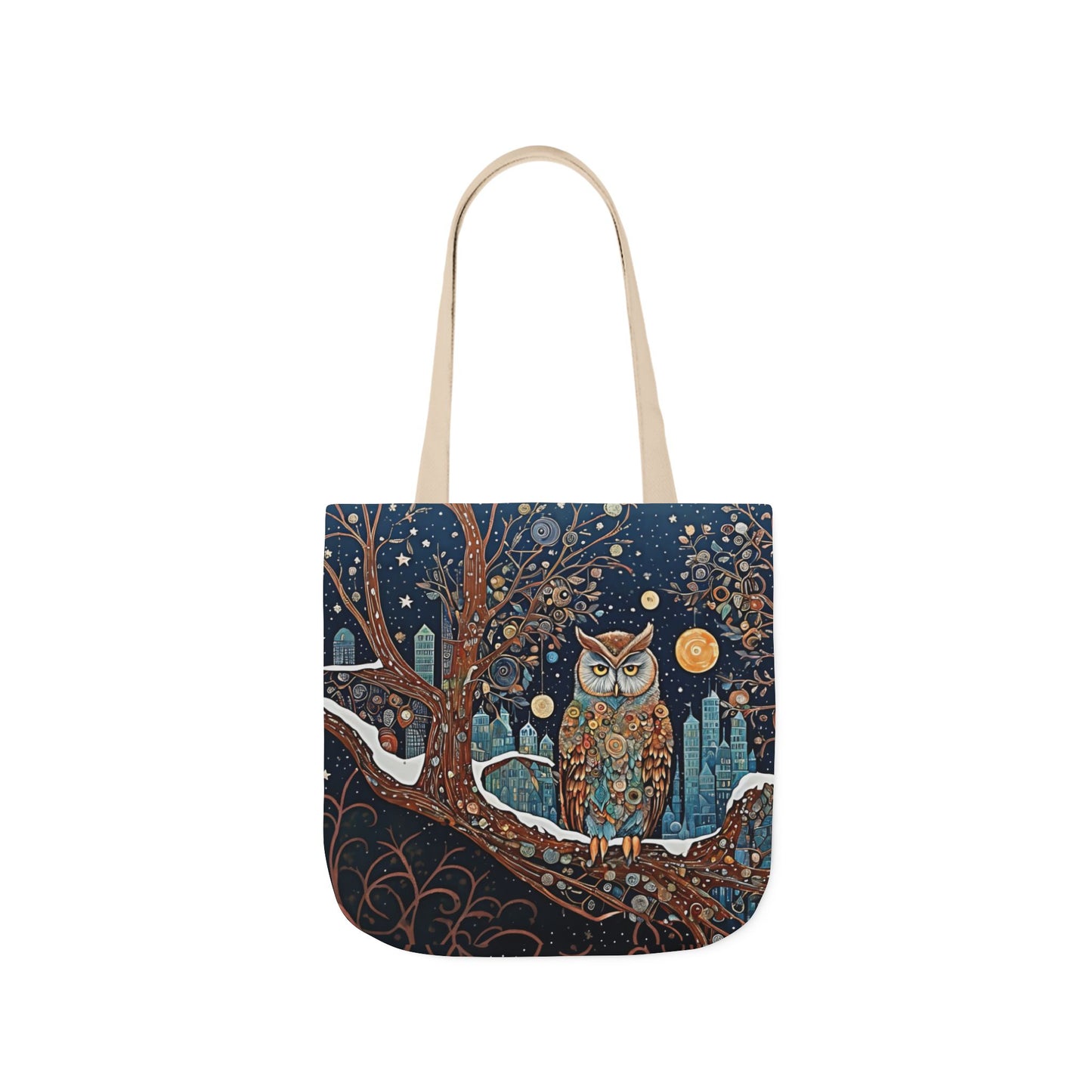 Colorful Night Owl-Inspired Canvas Tote Bag - Perfect for Beach Days, Eco-Friendly Shopping, and Summer Fun!