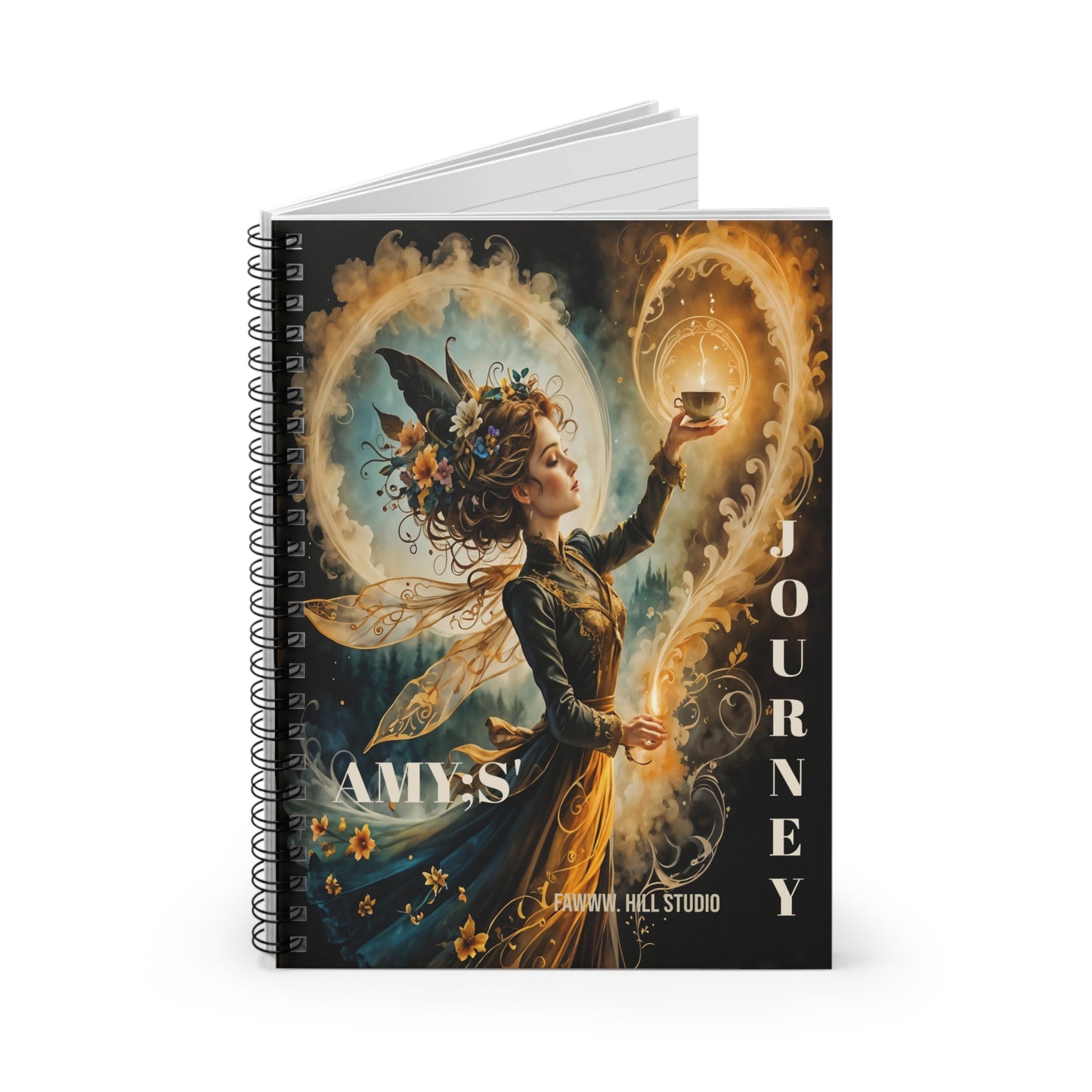 Personalized Fairy Magic Spiral Notebook - Ruled Line