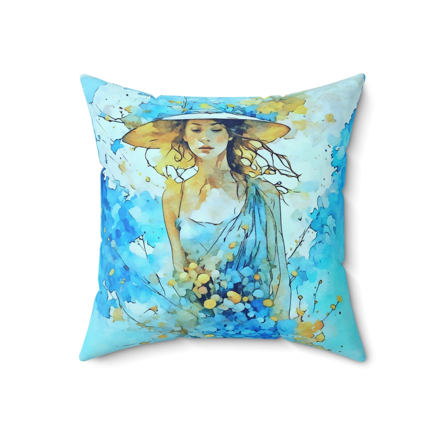 Pillow Cover Blue Dress Summer Art Home Decor