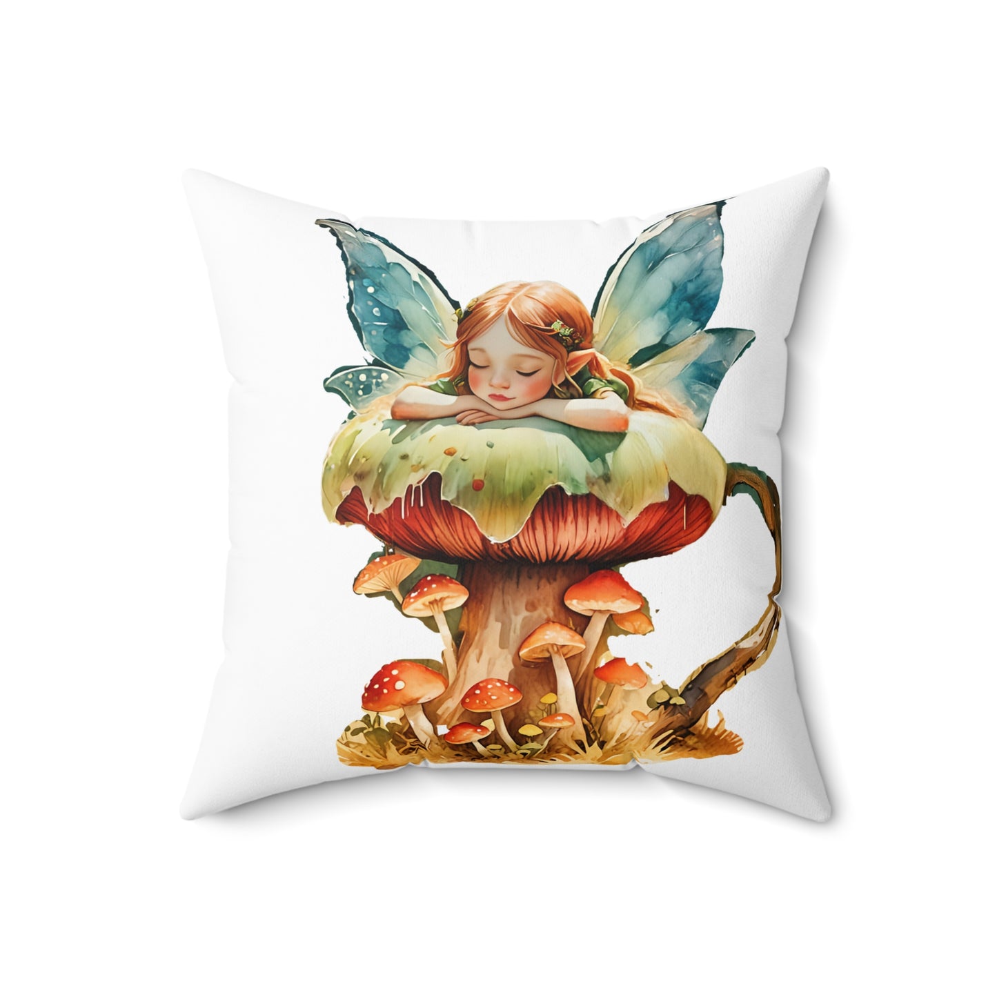 Polyester Pillow Midnight Fairy Garden Art Square Pillow