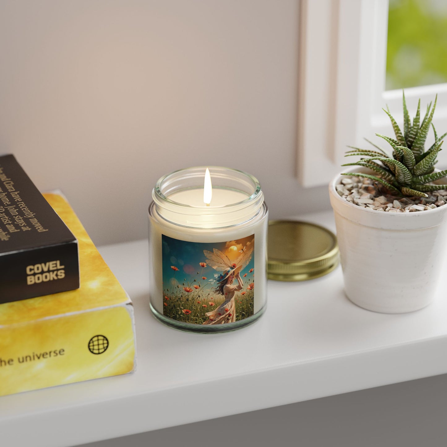 Poppies Scented Candle - Coconut Apricot Wax (4oz, 9oz) - Garden Beauty