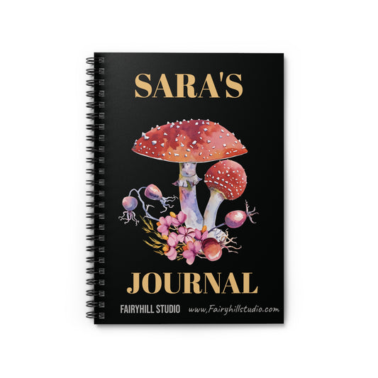 Wild Mushroom, botanical,Personalized Notebook, Personalized journal,