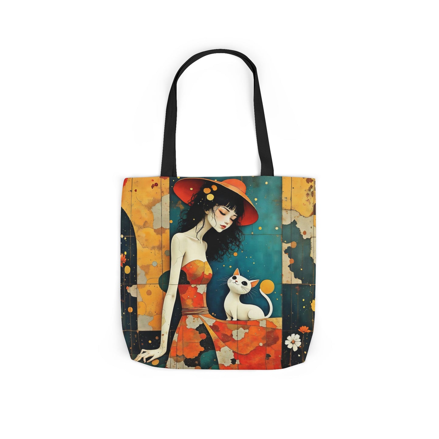 Colorful Cat -Inspired Canvas Tote Bag - Perfect for Beach Days, Eco-Friendly Shopping, and Summer Fun!