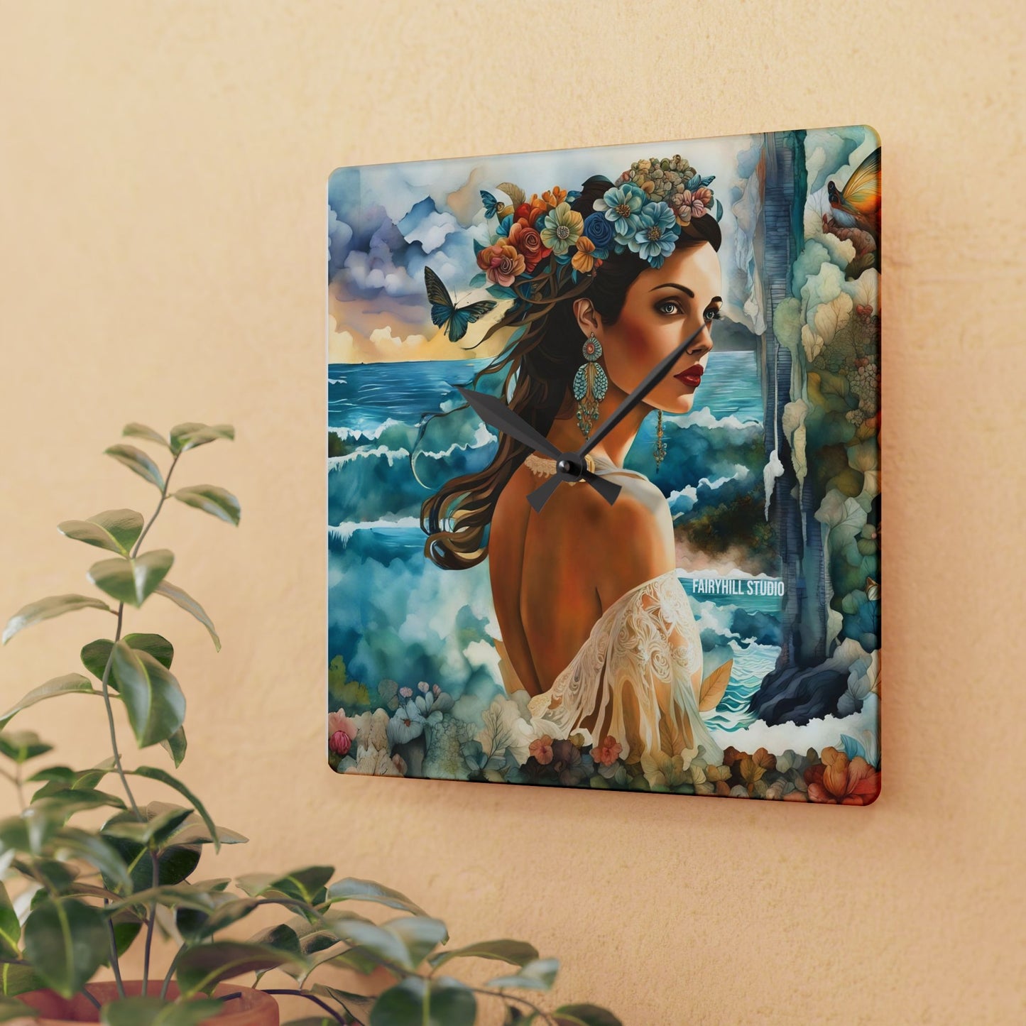 Wall Clock - Beauty in Tropical Paradise Acrylic Wall Clock
