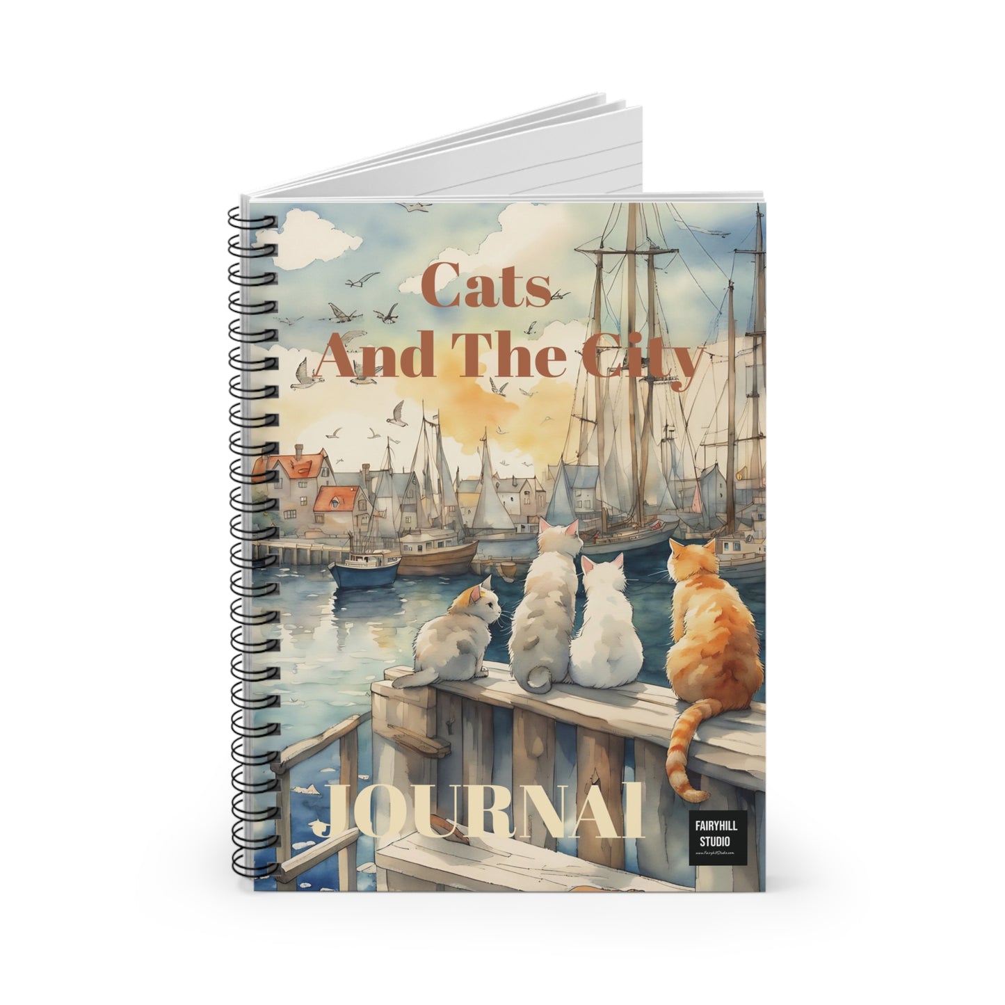 Cats and the City Spiral Notebook /Fairyhill studio