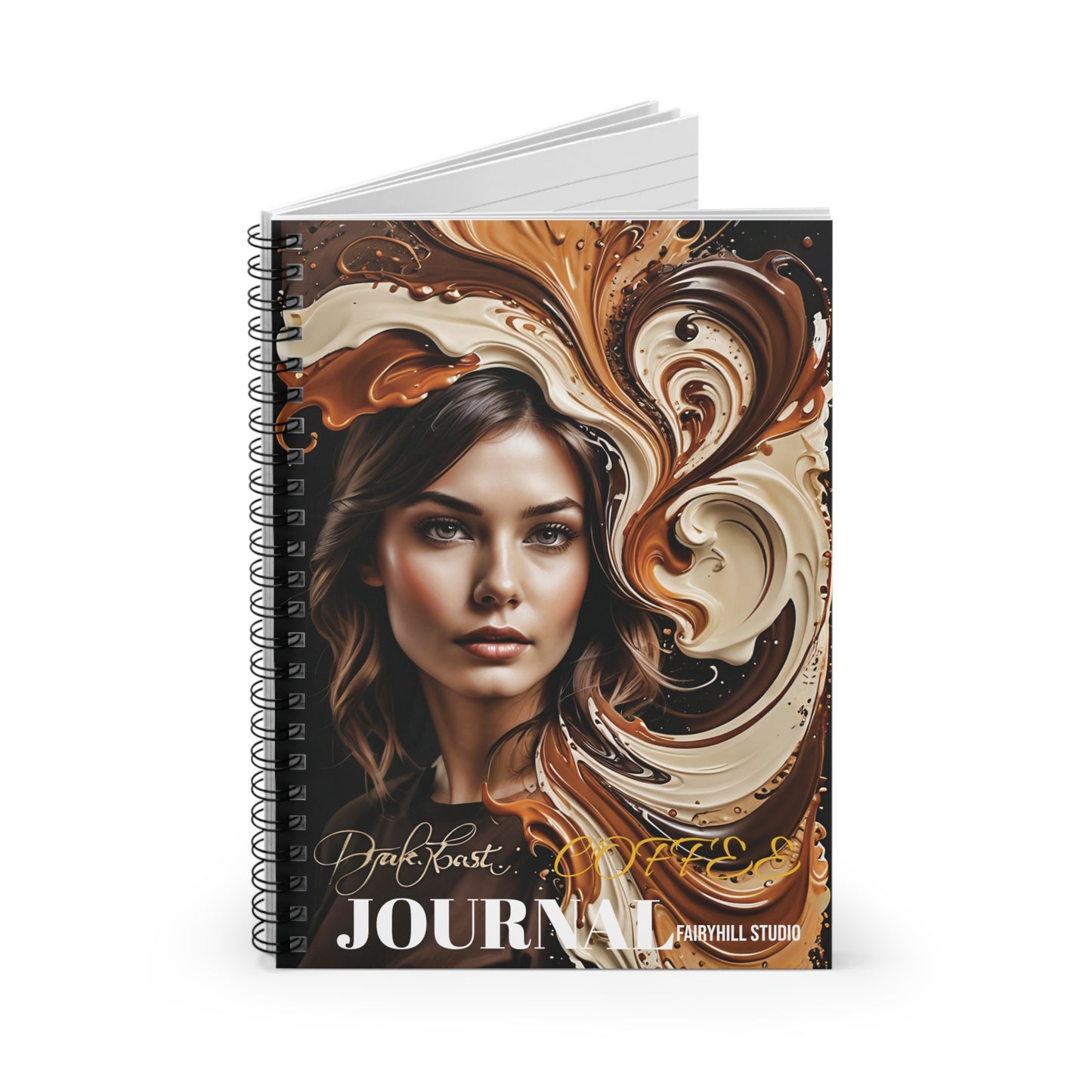 Dark Roast Coffee Notebook - Ruled Line coffee Spiral Journal
