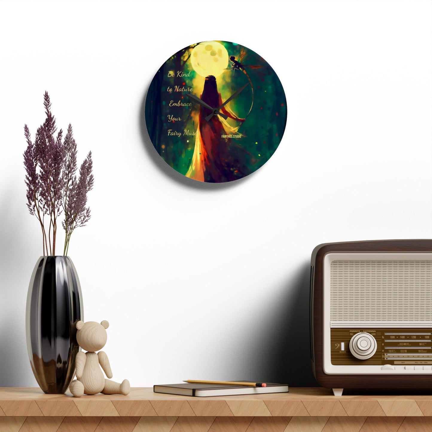 Wall Clock - /Be Kind to Nature Art Design