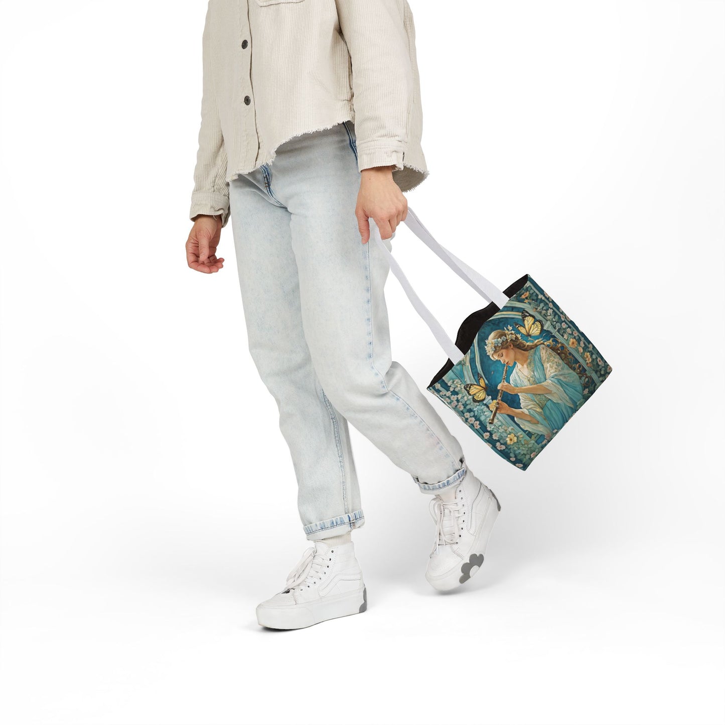 Butterfly Flute player -Inspired Canvas Tote Bag - Perfect for Beach Days, Eco-Friendly Shopping, and Summer Fun!