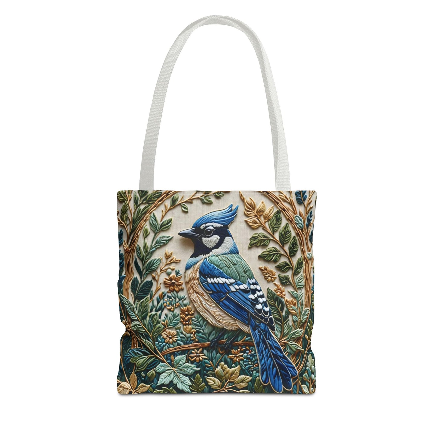 Designer Tote Bag - Blue Jay Bird William Morris Inspired | Eco-Friendly Shopping Bag