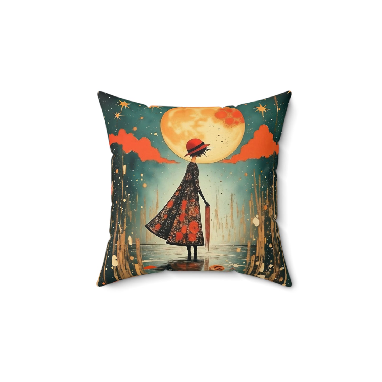 Autumn Rain Square Pillow - by Fairyhill Studio