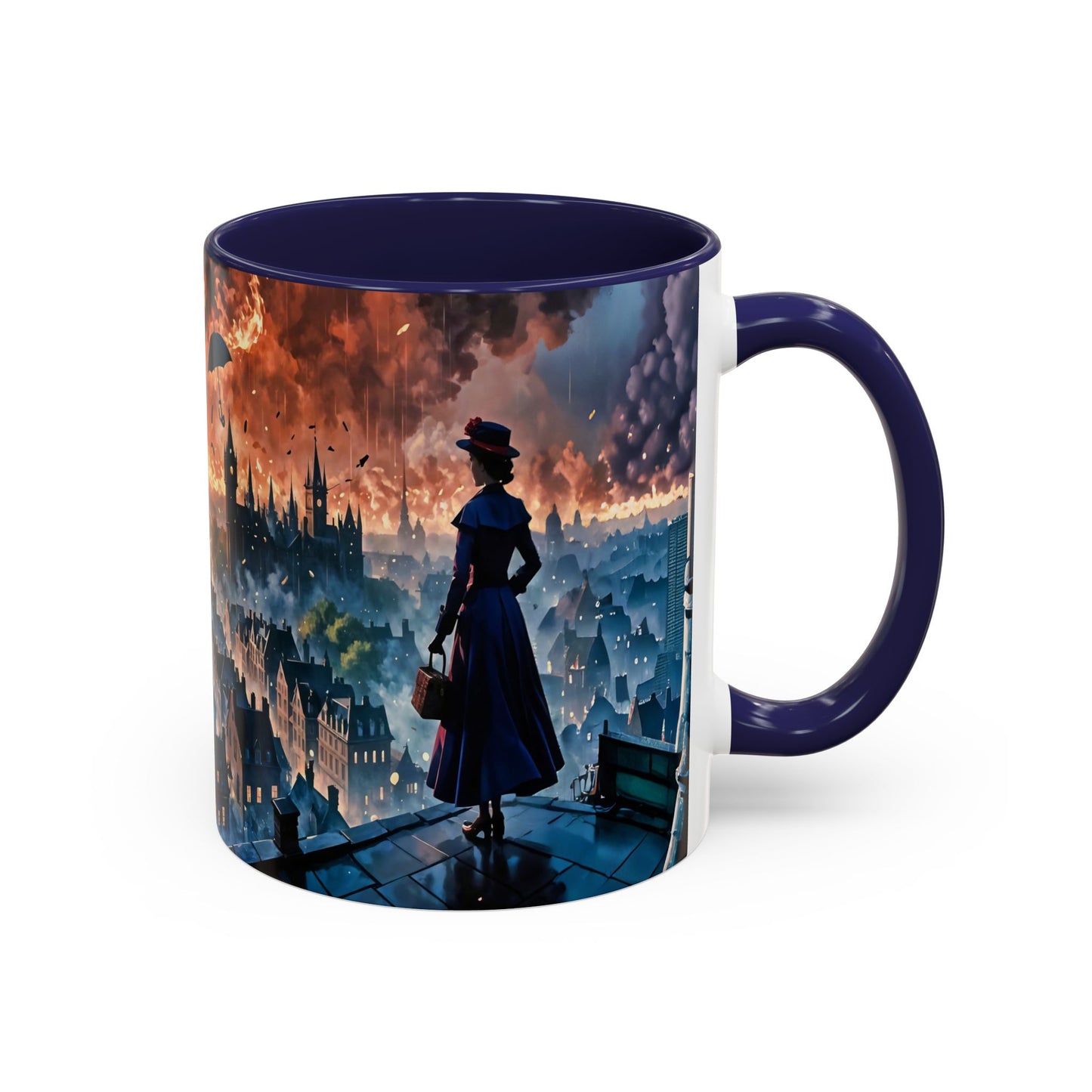 Coffee Mug Marry Poppins Umbrella London City Night Art