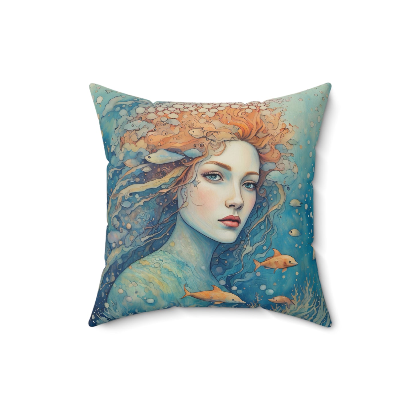 Ocean reveree Square Pillow - by Fairyhill Studio