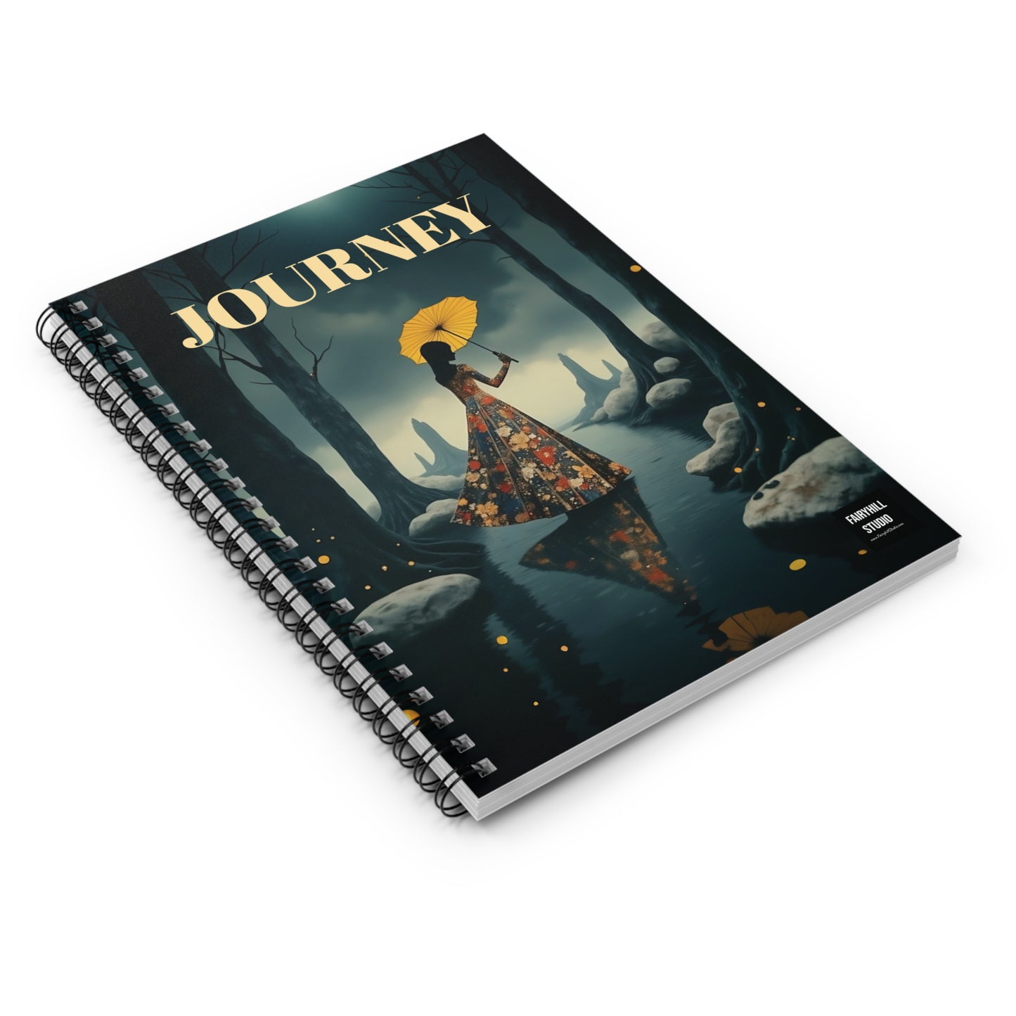 Yellow umbrella   Spiral Notebook /Fairyhill studio