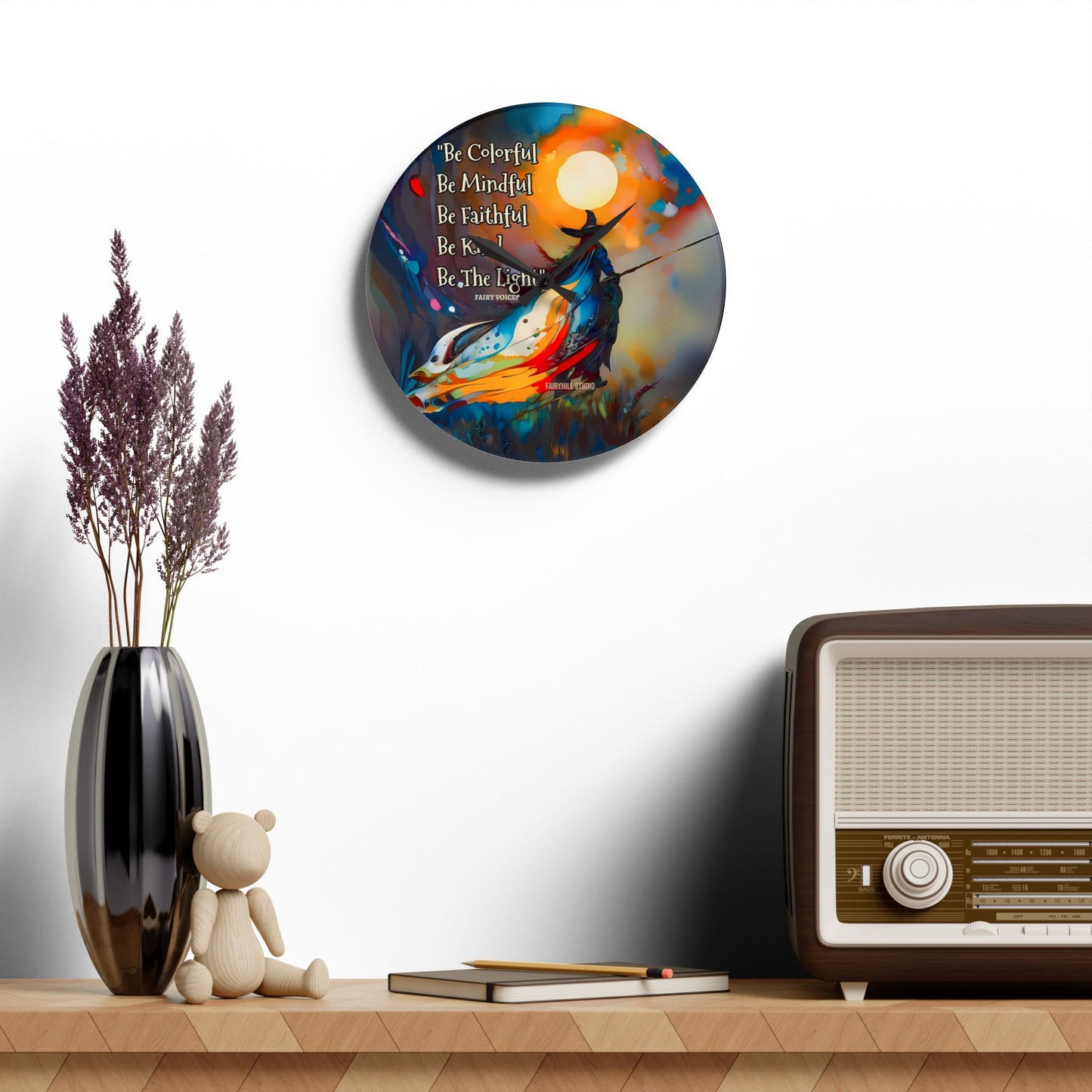 Wall Clock - Embrace your Fairy Muse Art Design