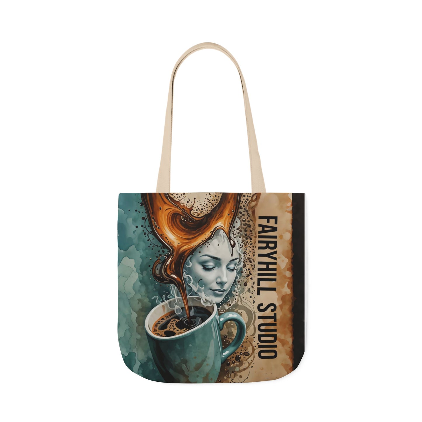 Morning Coffee Fairyhill studio Canvas Tote Bag - Perfect for Beach Days, Eco-Friendly Shopping, and Summer Fun!