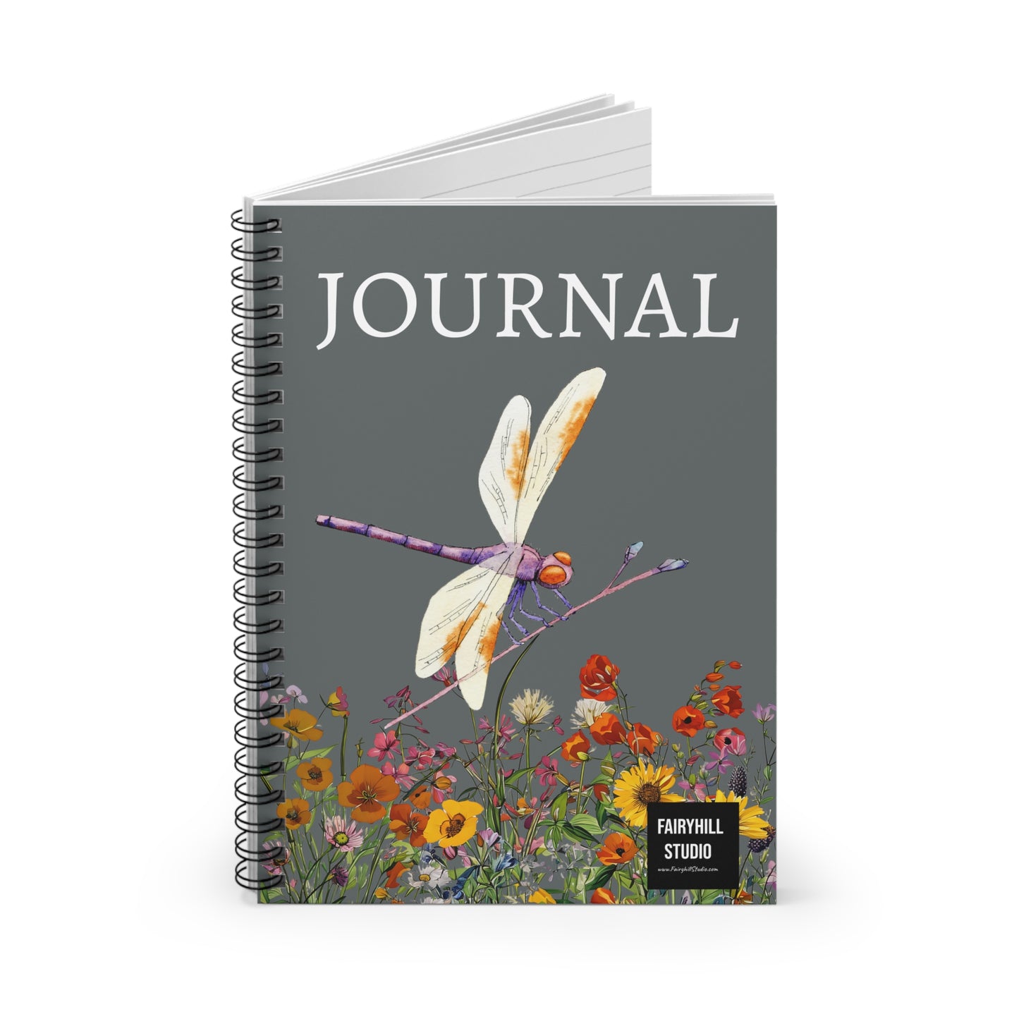 Fairy Hill Studio "Dragonfly   Journal, Spiral Notebook - Ruled Line