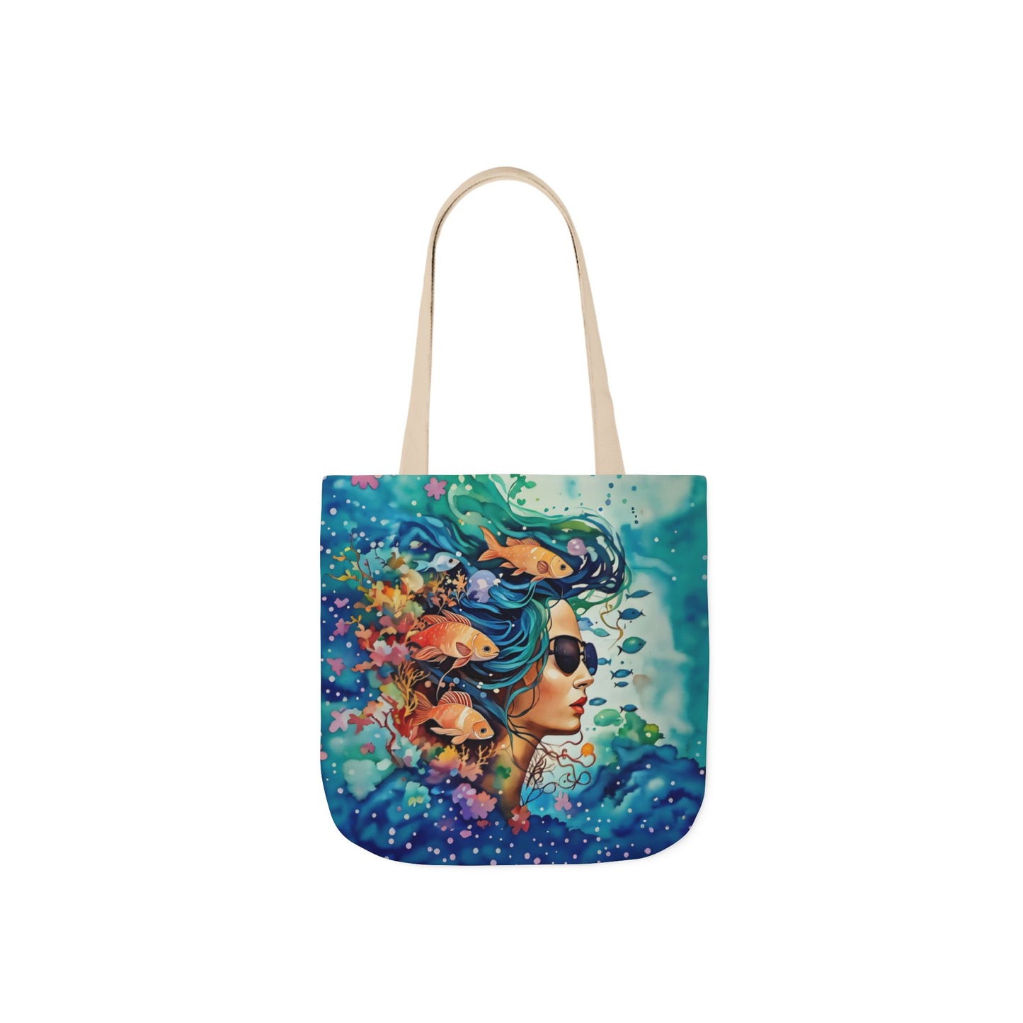 Colorful Ocean-Inspired Canvas Tote Bag - Perfect for Beach Days, Eco-Friendly Shopping, and Summer Fun!