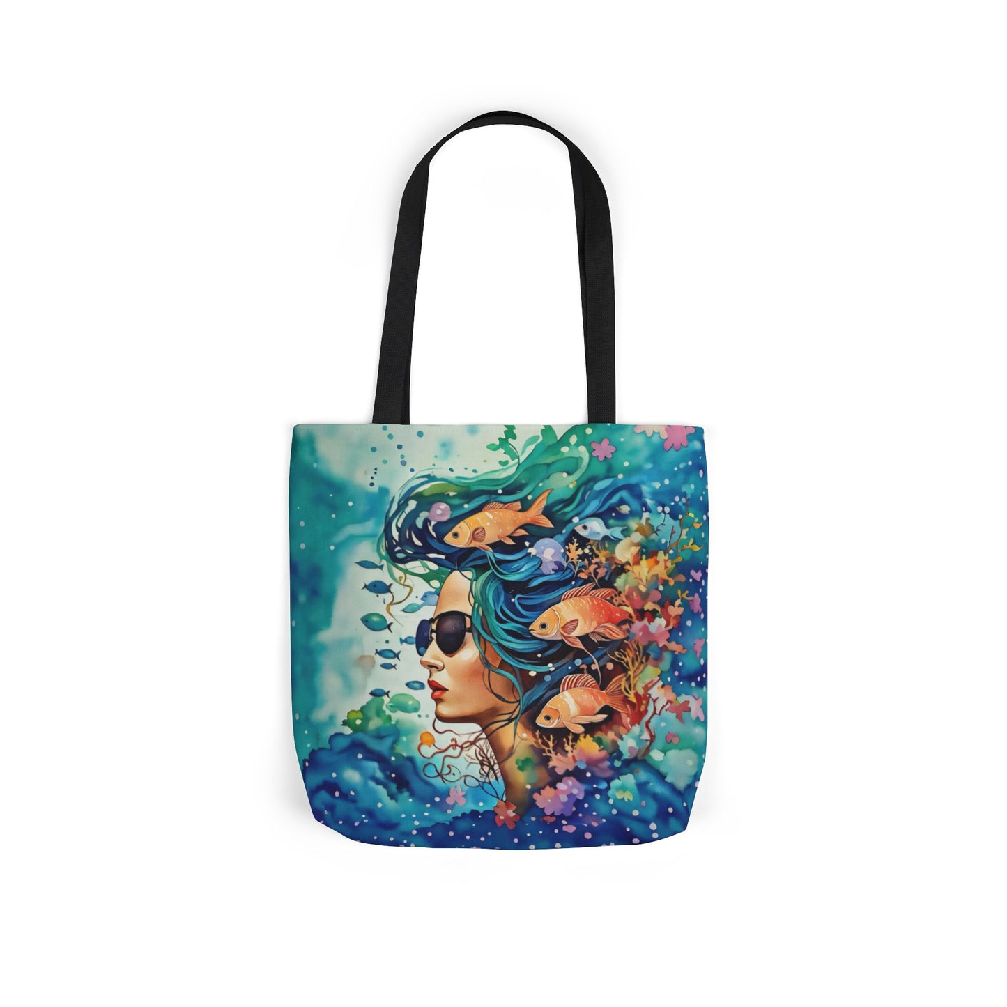 Colorful Ocean-Inspired Canvas Tote Bag - Perfect for Beach Days, Eco-Friendly Shopping, and Summer Fun!
