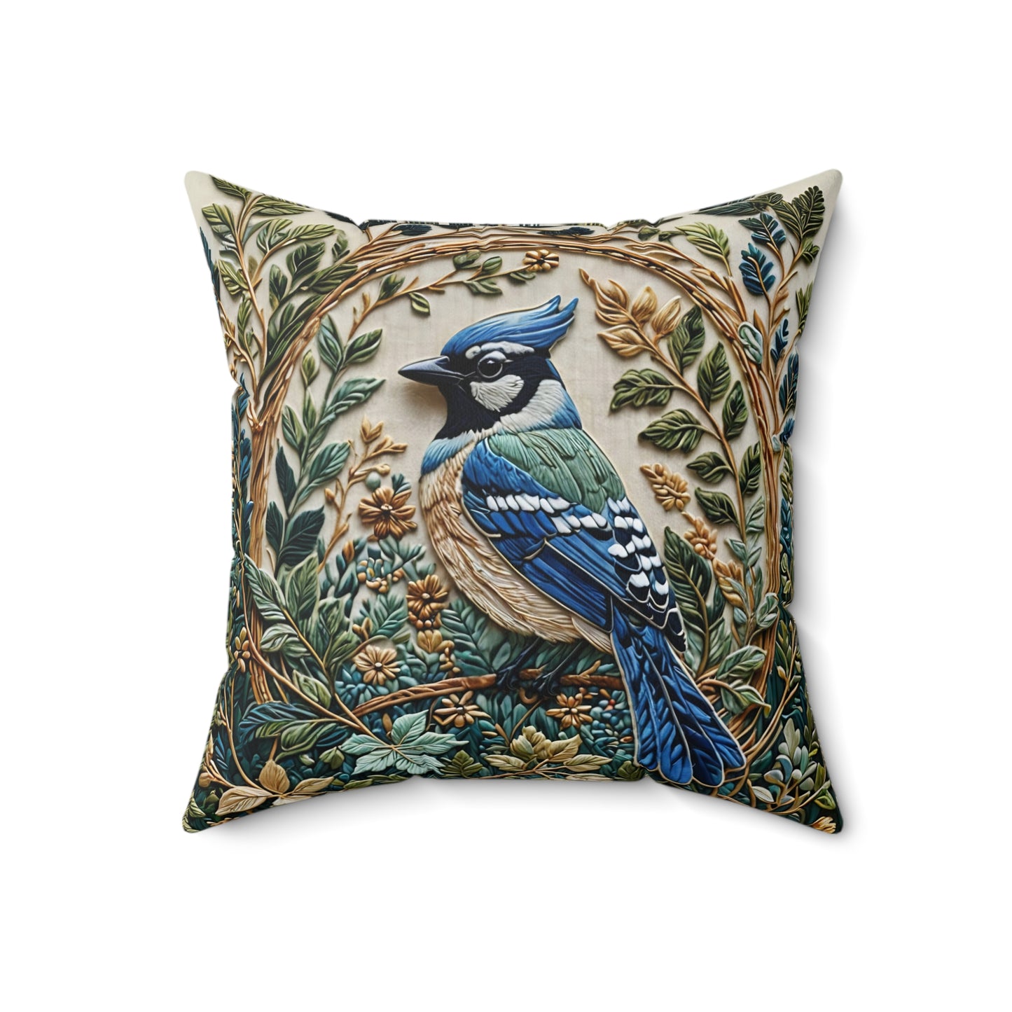 - Blue Jay Bird William Morris Inspired pillow | Eco-Friendly and Artistic Gift for Her