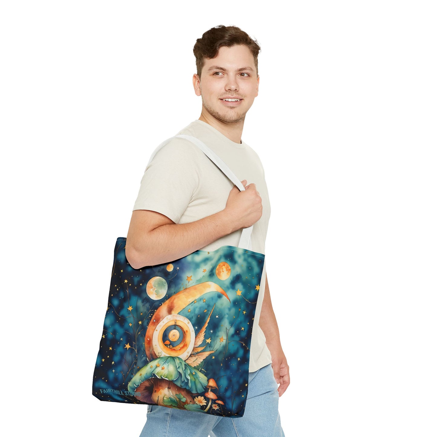 Canvas Art Tote bag- Abstract Colorful Circle Universe
