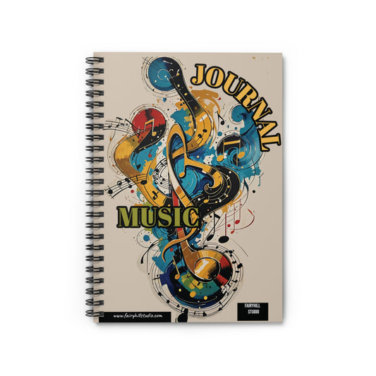 Spiral Notebook Christmas holiday music journal music  notes - Ruled Line