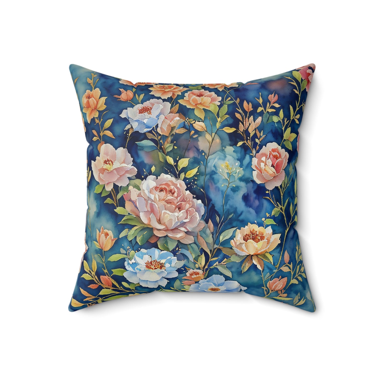 Paisley flowers Square Pillow - by Fairyhill Studio
