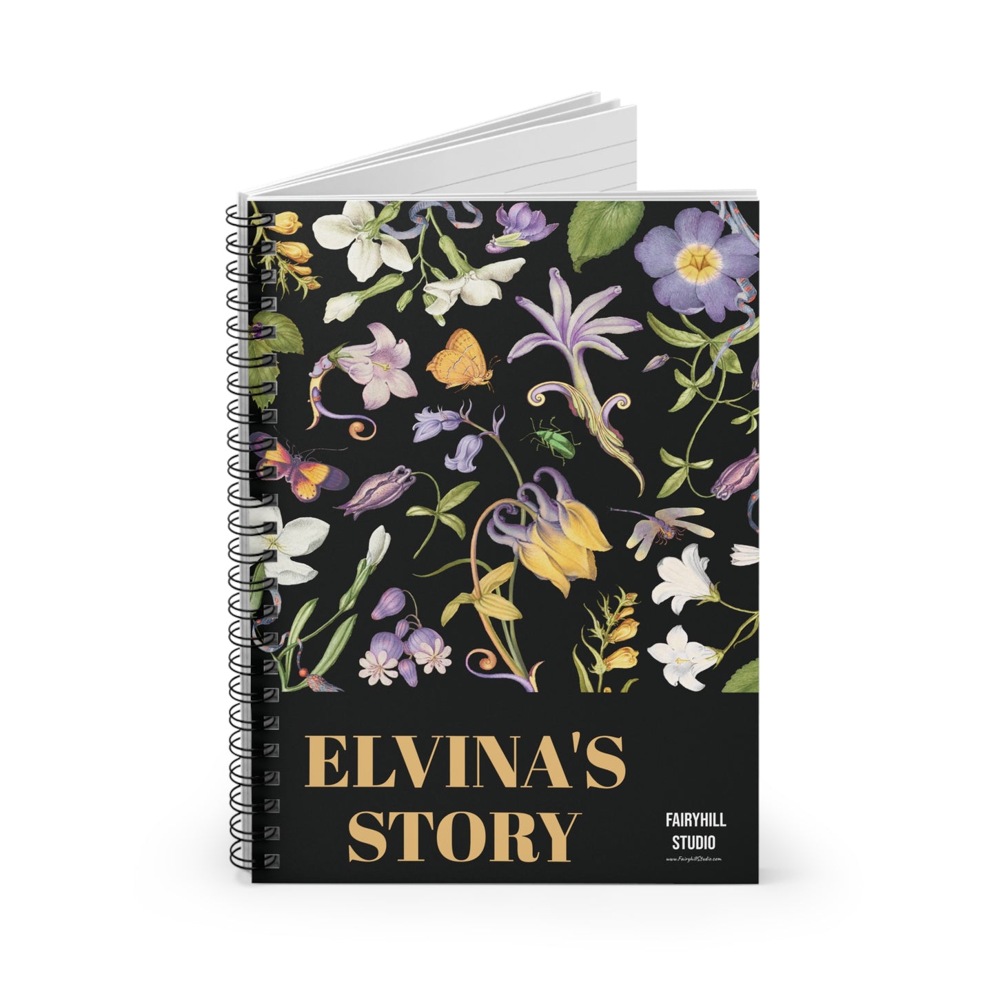 Personalized Wild flowers Spiral Notebook - Ruled Line