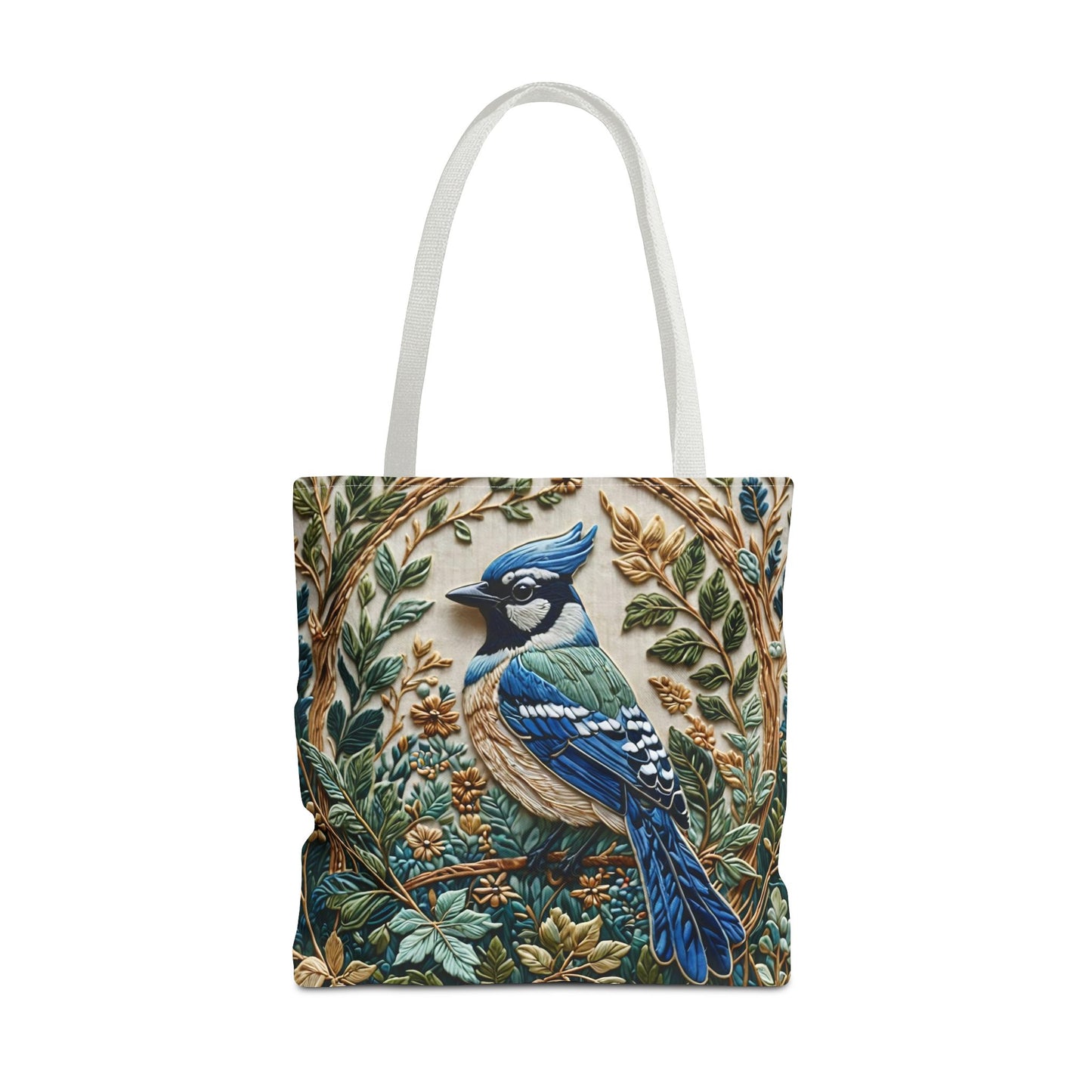 Designer Tote Bag - Blue Jay Bird William Morris Inspired | Eco-Friendly Shopping Bag