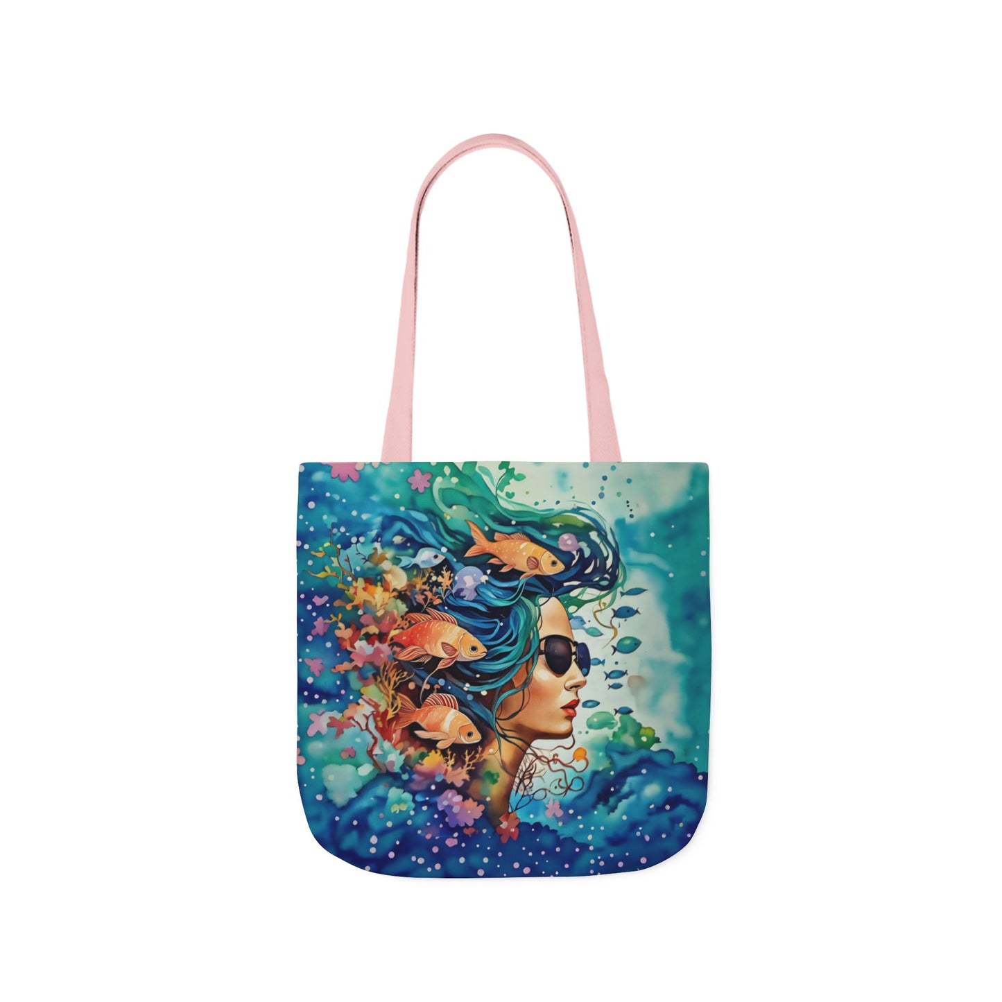 Colorful Ocean-Inspired Canvas Tote Bag - Perfect for Beach Days, Eco-Friendly Shopping, and Summer Fun!