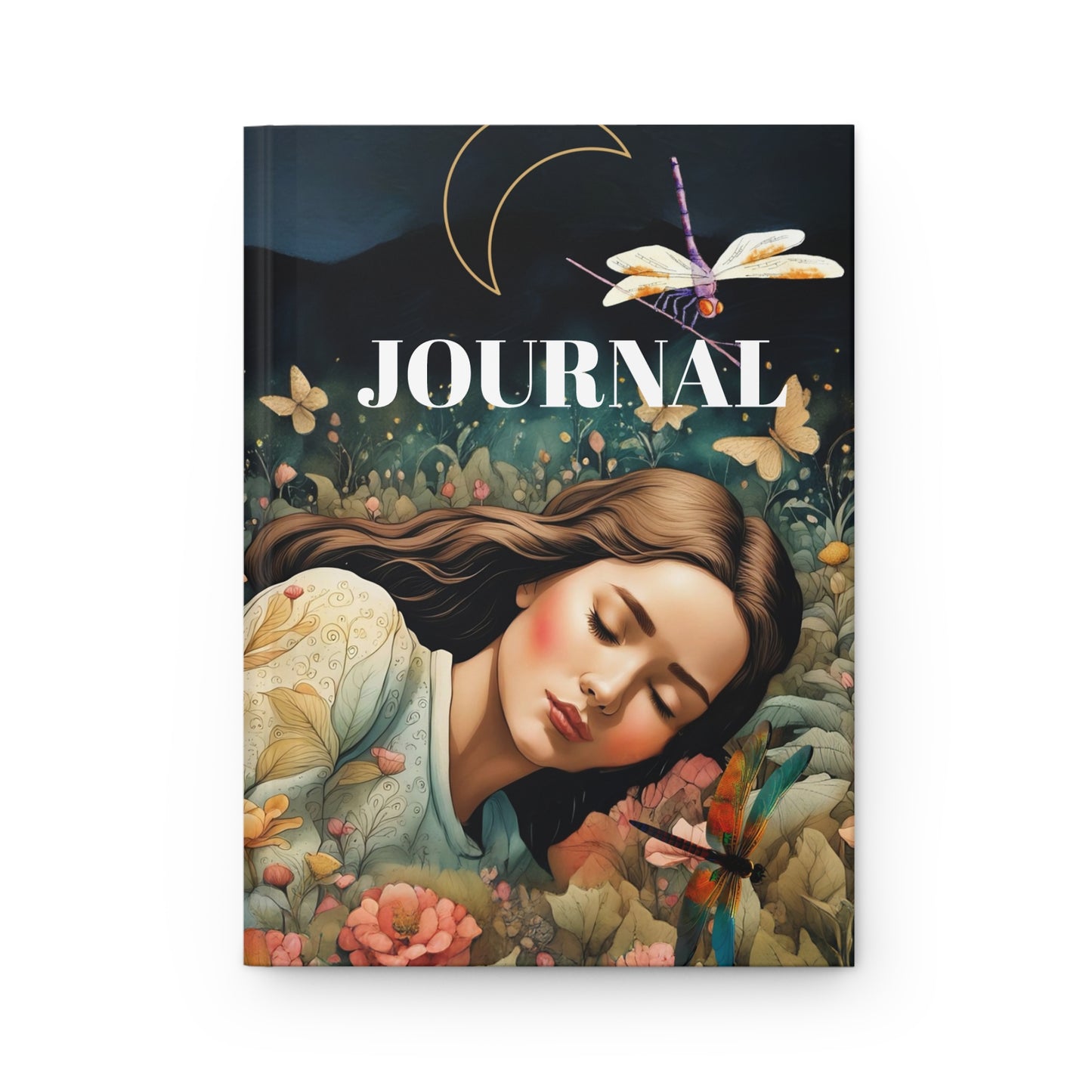 Hardcover Journal Matte - Midnight Fairy Garden FairyHill studio Art