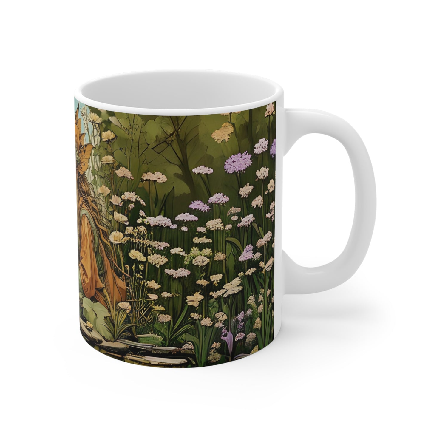 Mug 11oz - Elf/Fairy of the Lake Floral Art