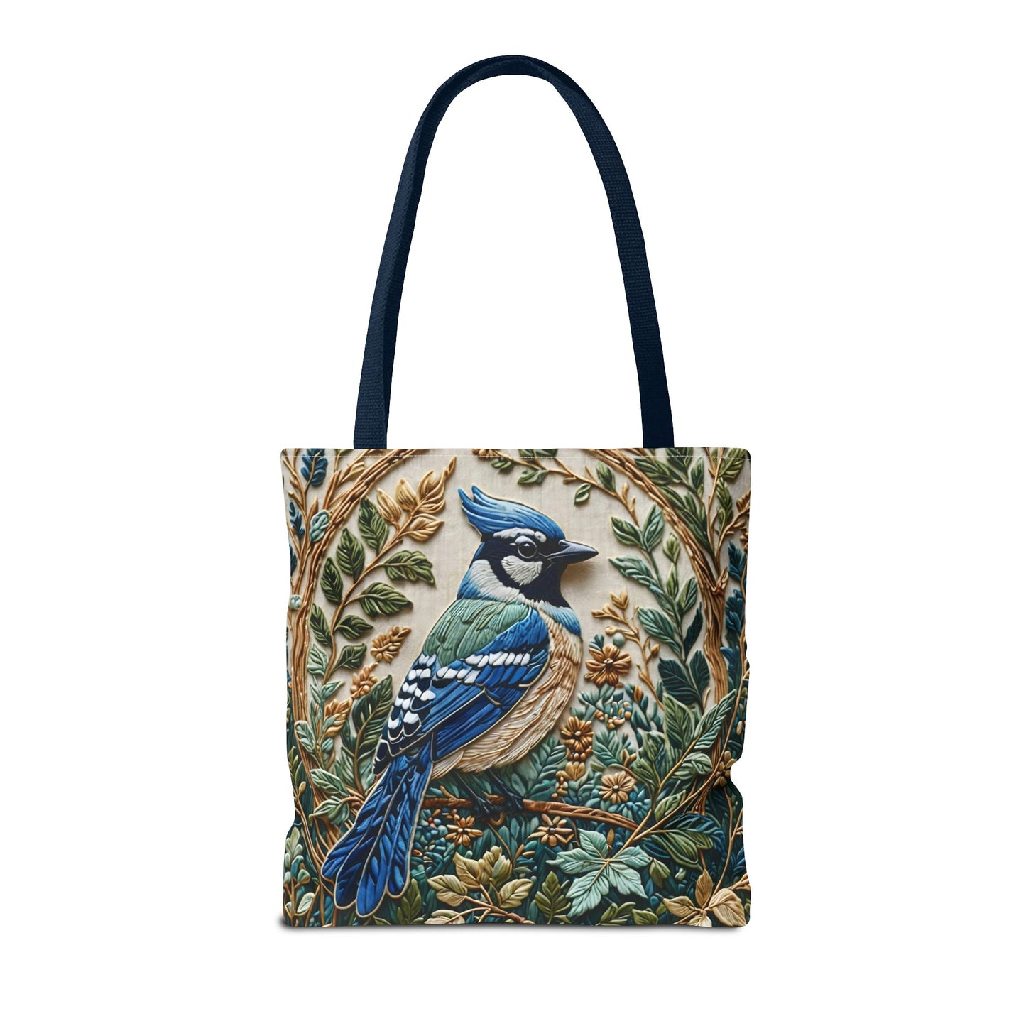 Designer Tote Bag - Blue Jay Bird William Morris Inspired | Eco-Friendly Shopping Bag