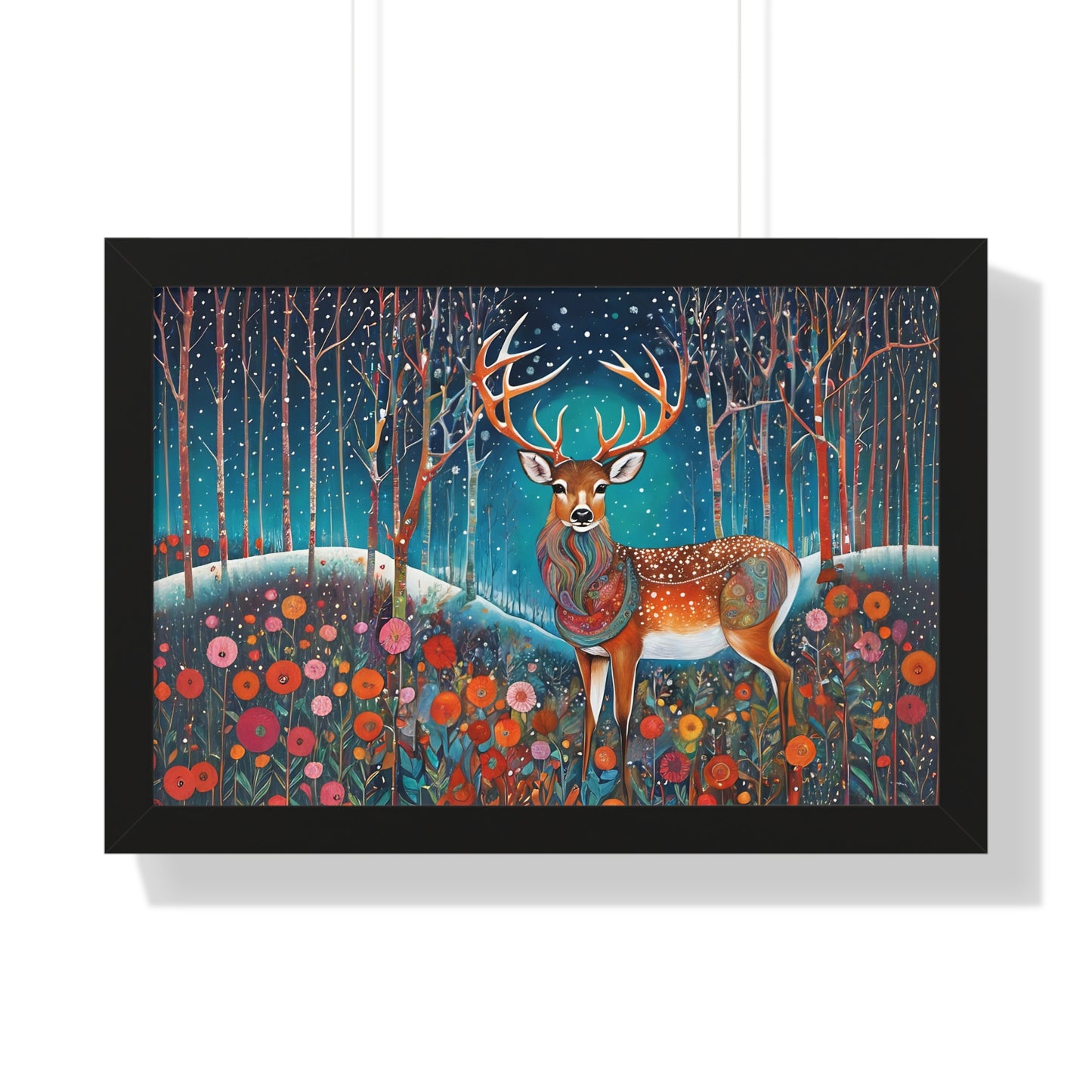Framed Horizontal Magestic Deer Poster Spiritual Rumi art Quote art by Fairyhill Studio