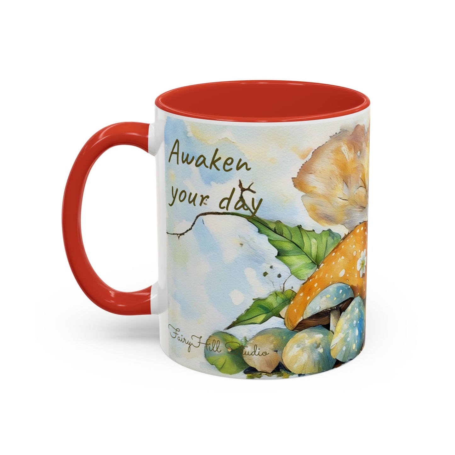 Mug Fairy Angel Blessing Flowers Watercolor Accent Coffee Mug 11 & 15oz