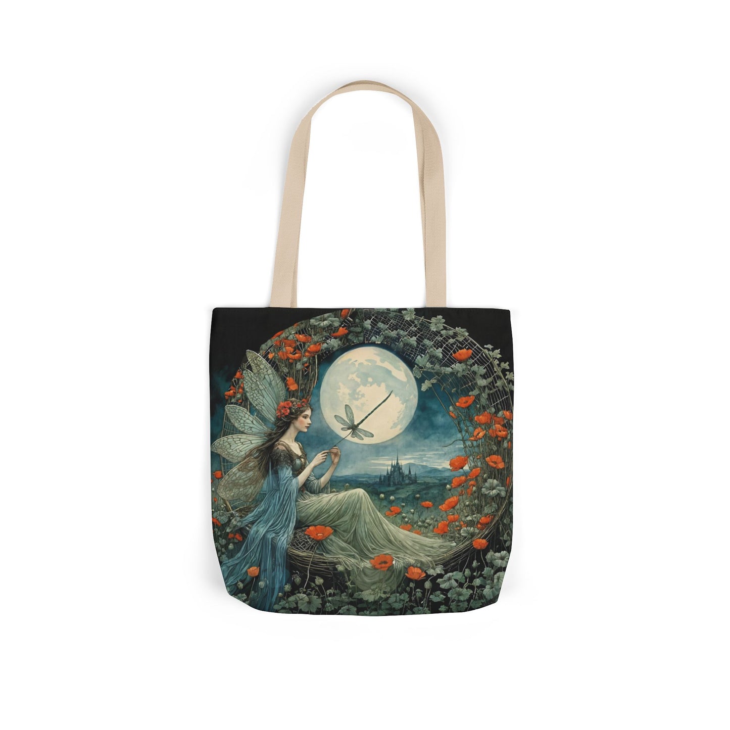 Colorful Moon fairy -Inspired Canvas Tote Bag - Perfect for Beach Days, Eco-Friendly Shopping, and Summer Fun!