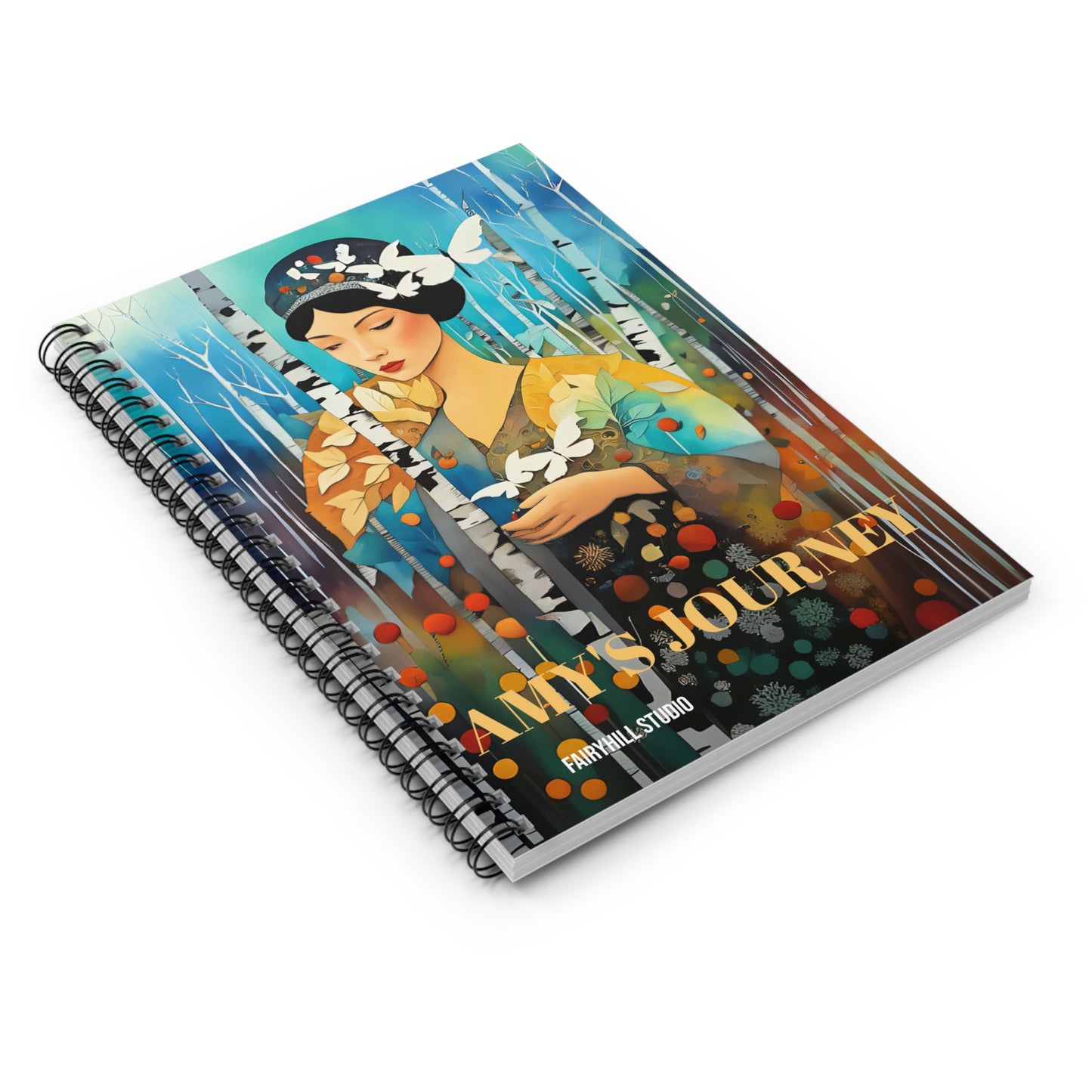 Personalized Birch Tree Forest Notebook - Ruled Line