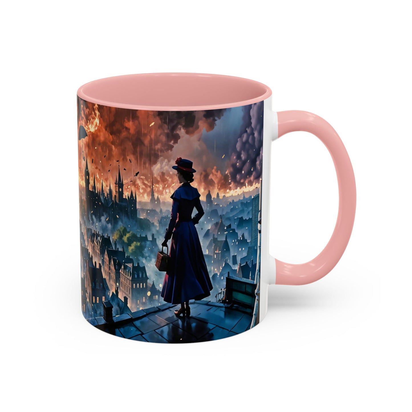 Coffee Mug Marry Poppins Umbrella London City Night Art