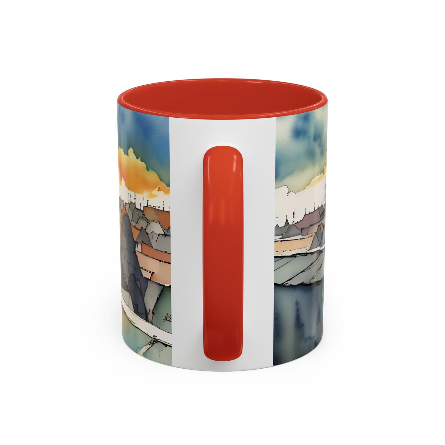 Black cat on a roof top Art-Themed Coffee Mug - 11 & 15oz Accent Mug for Musroom Fsiry Lovers