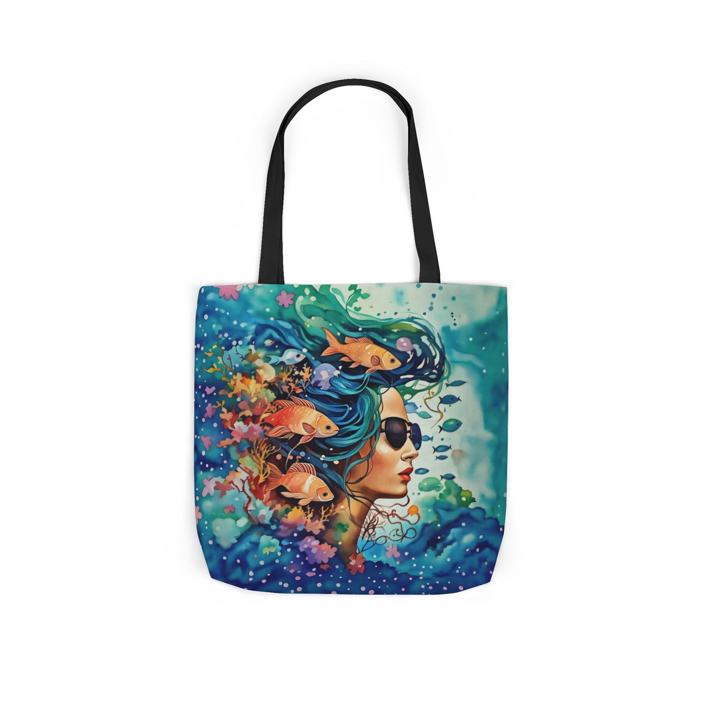Colorful Ocean-Inspired Canvas Tote Bag - Perfect for Beach Days, Eco-Friendly Shopping, and Summer Fun!