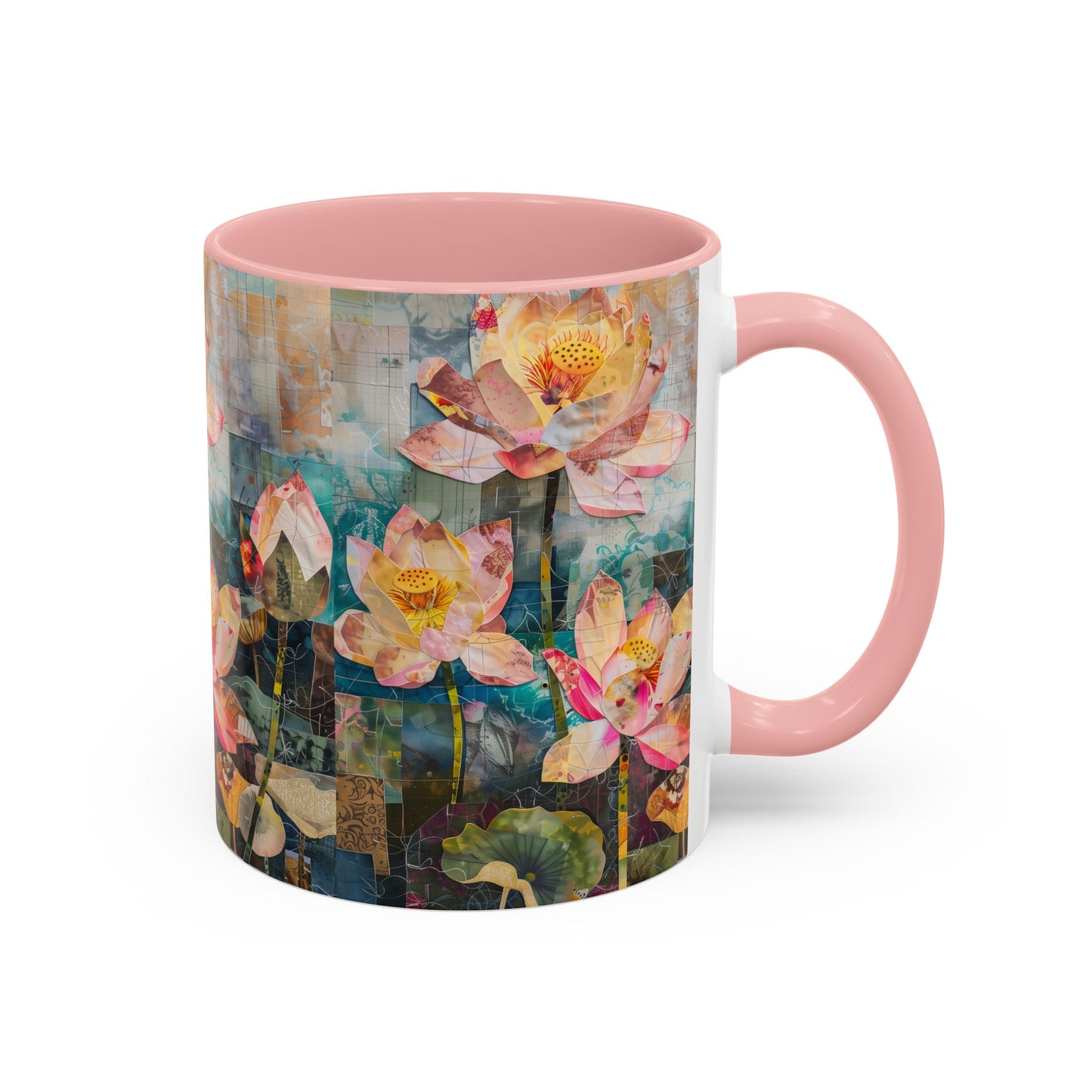 Mug - Pink Water Lilies Pond Watercolor Art by Fairyhill Studio - 11oz